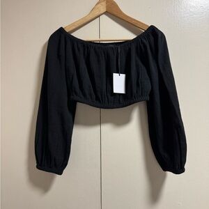 HATCH Maternity Elegant Black Off-Shoulder Top NWT